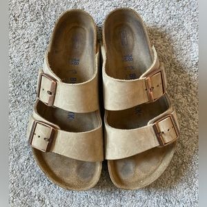 Birkenstock Arizona Womens 38 Regular Tobacco Oiled Leather Soft Footbed